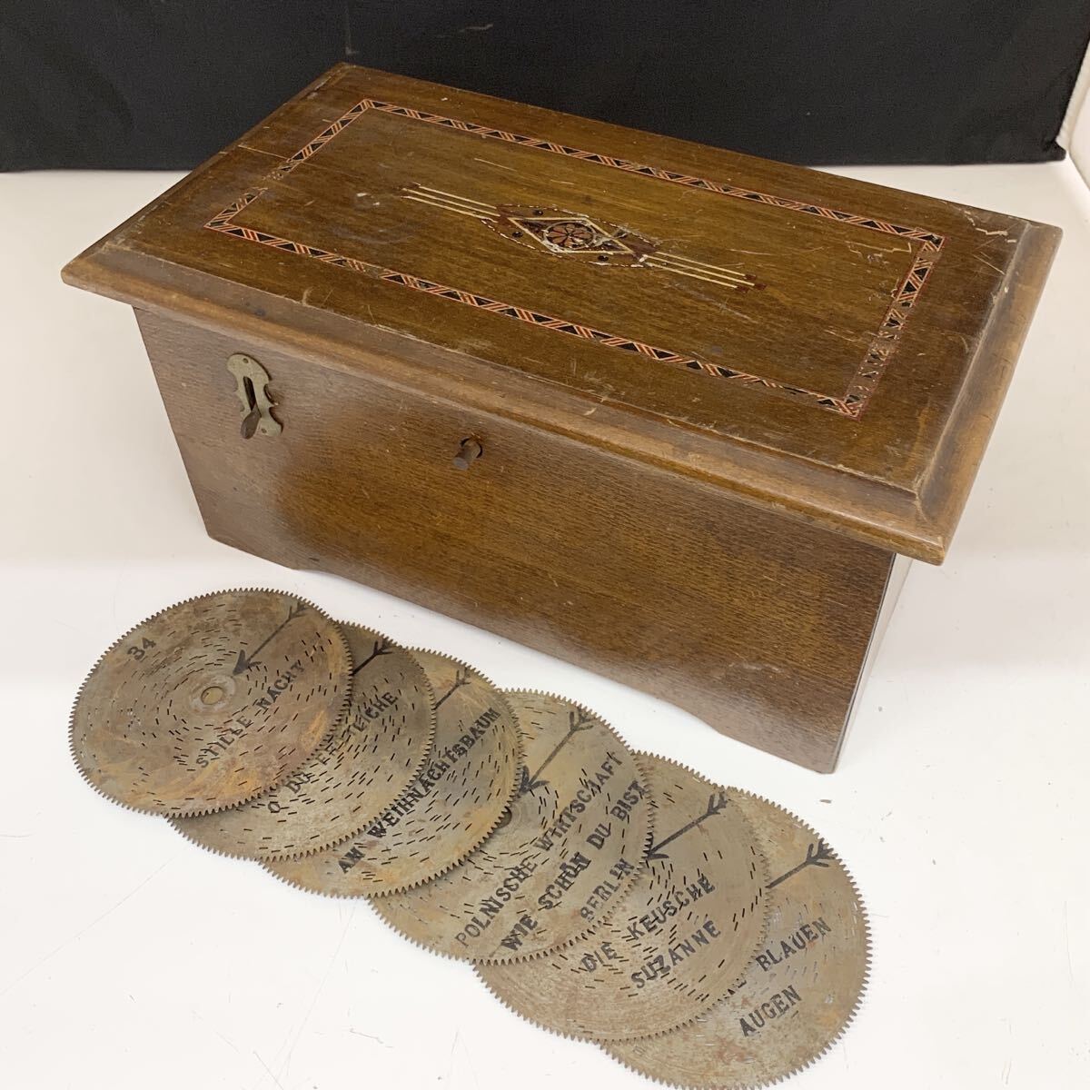 【R-2】 ディスク型 ゼンマイ式 オルゴール 4845-164_画像1