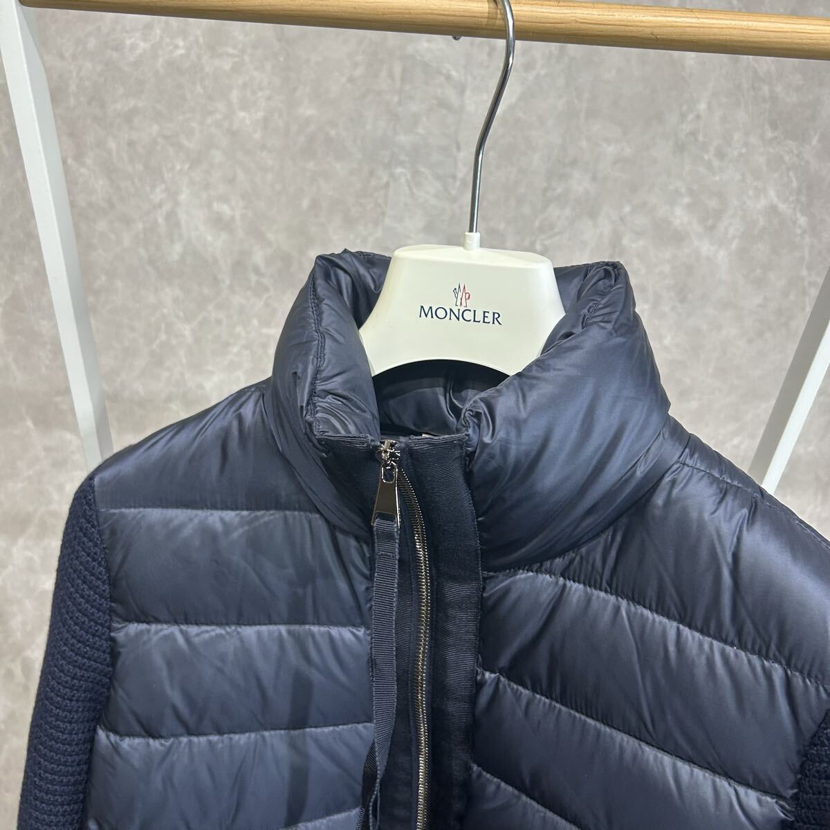 【タグ付き】【極美品】 MONCLER モンクレール ダウンジャケットニットネイビーS_画像4