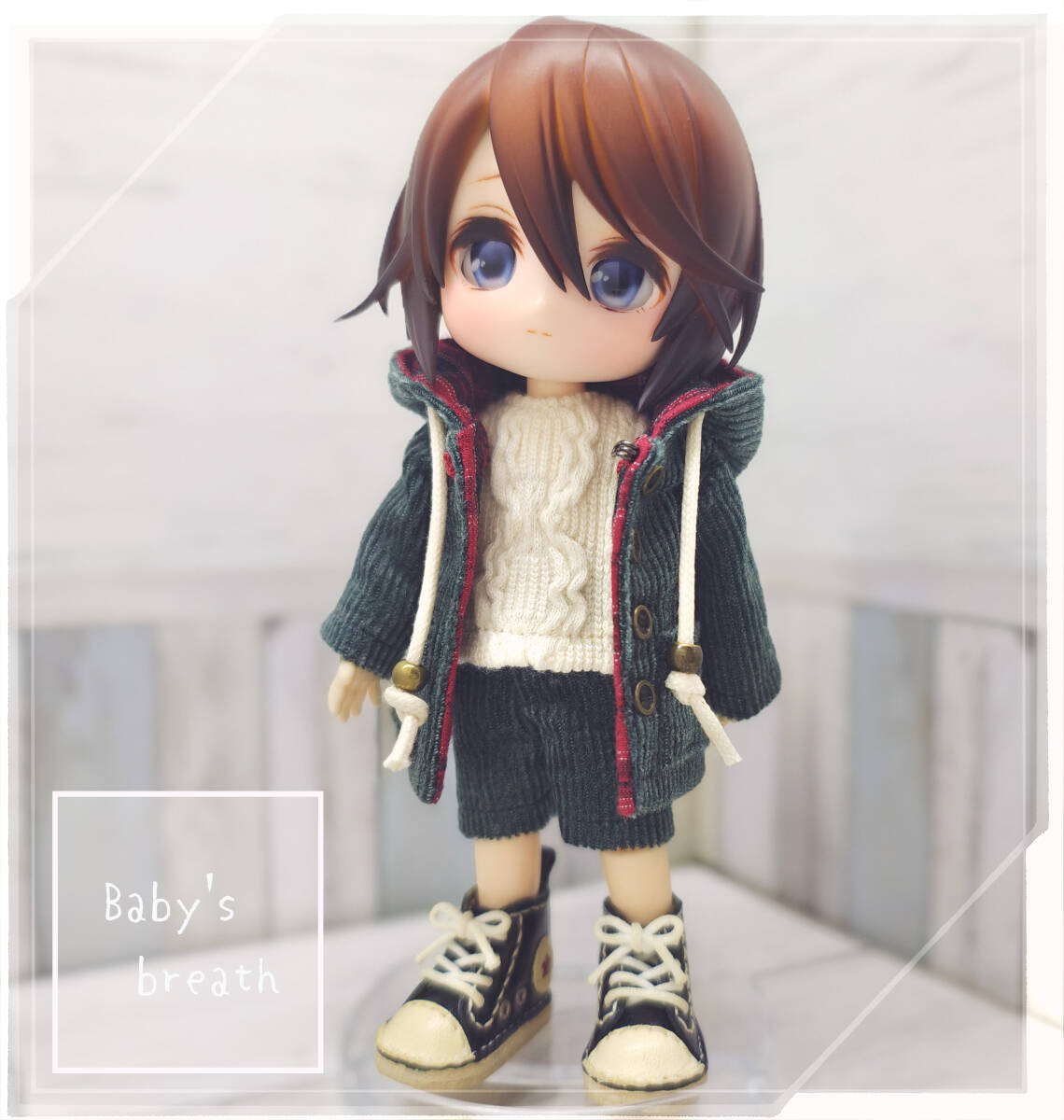 オビツ11　サイズ 服 ＠コート×インナー×パンツ×ハーフパンツ×ねこみみ帽子×バッグ×マフラー　7点セット_画像4