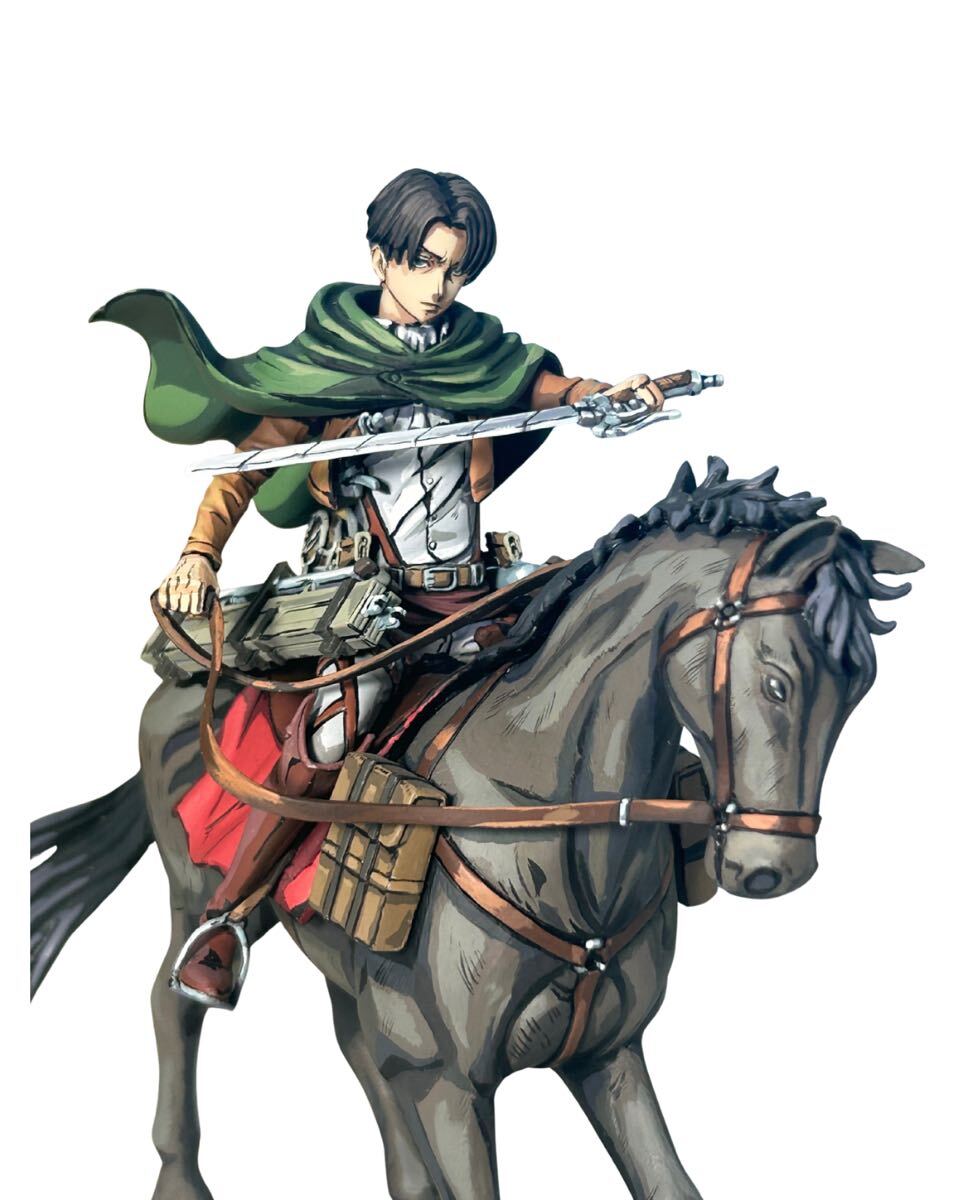 進撃の巨人 一番くじ リヴァイ フィギュア 騎馬　リペイント　二次元彩色　兵長_画像2