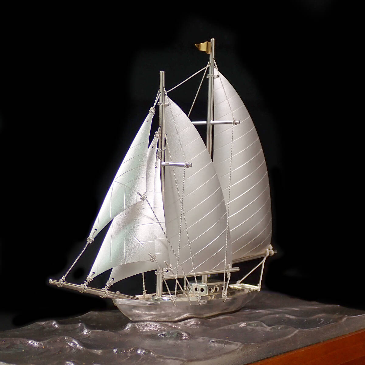 TAKEHIKO SILVER985 銀製 ヨット6号(スクーナー） スロープケース_画像2