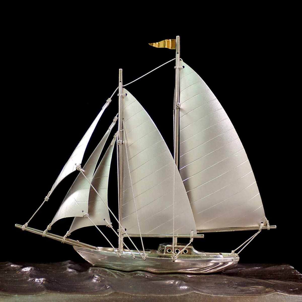 TAKEHIKO SILVER985 銀製 ヨット6号(スクーナー） スロープケース_画像3