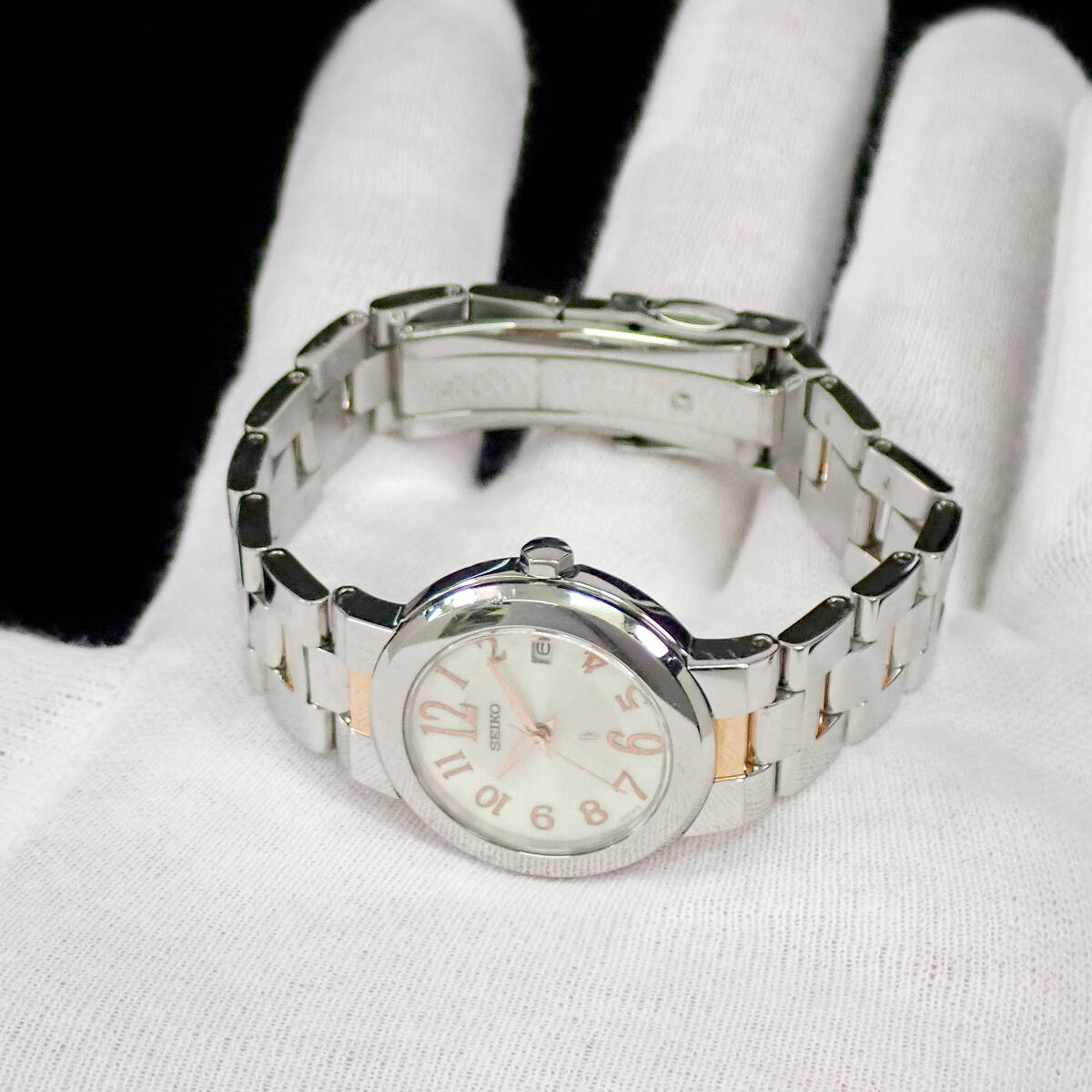 セイコー ルキア デイト 7N82-0CN0 シルバーエンボス文字盤 点検動作品 SEIKO LUKIA_画像3