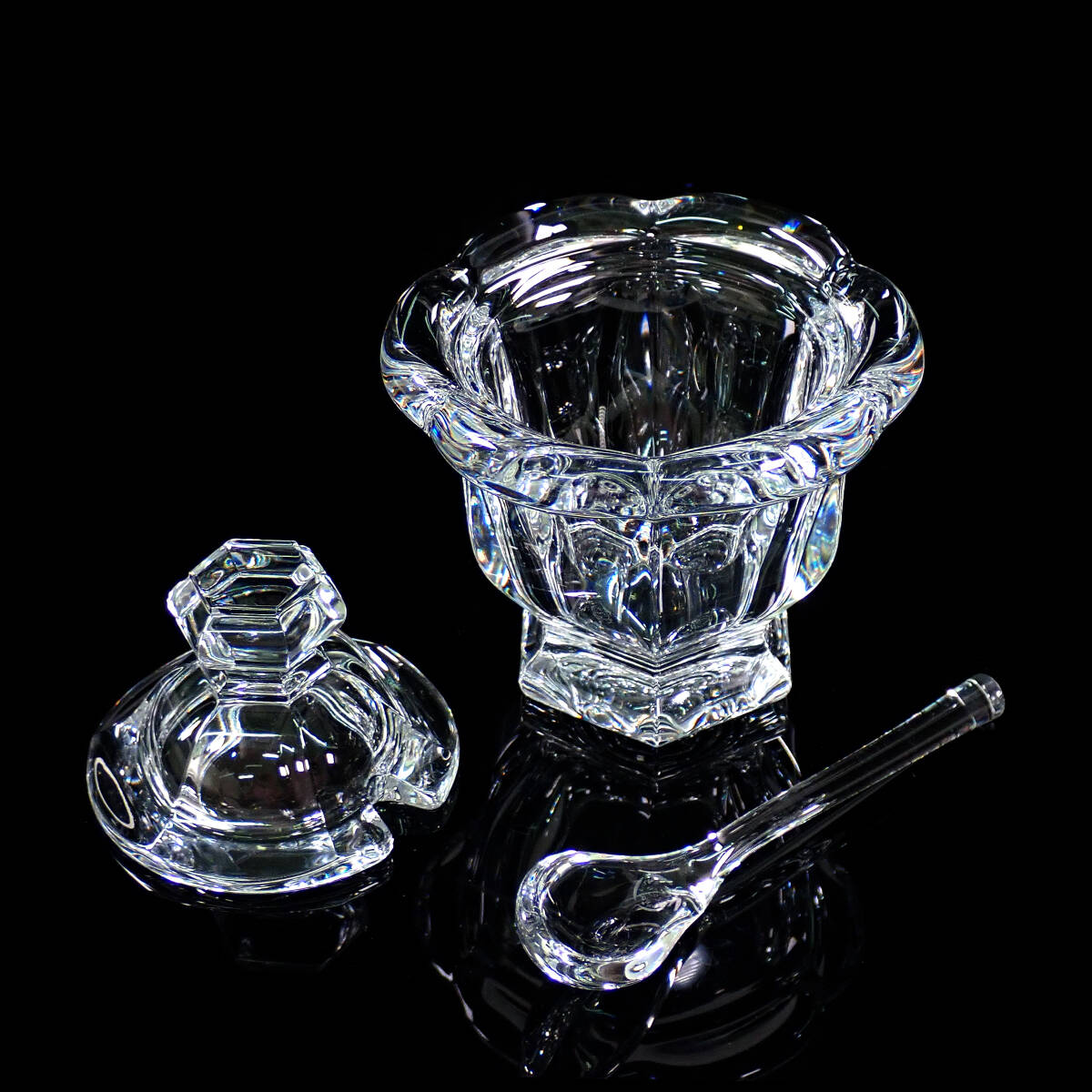 1980's Baccarat MISSOURI MUSTARD POT RACK SET 高16cm バカラ ミズーリ マスタードポット ラックセット_画像4