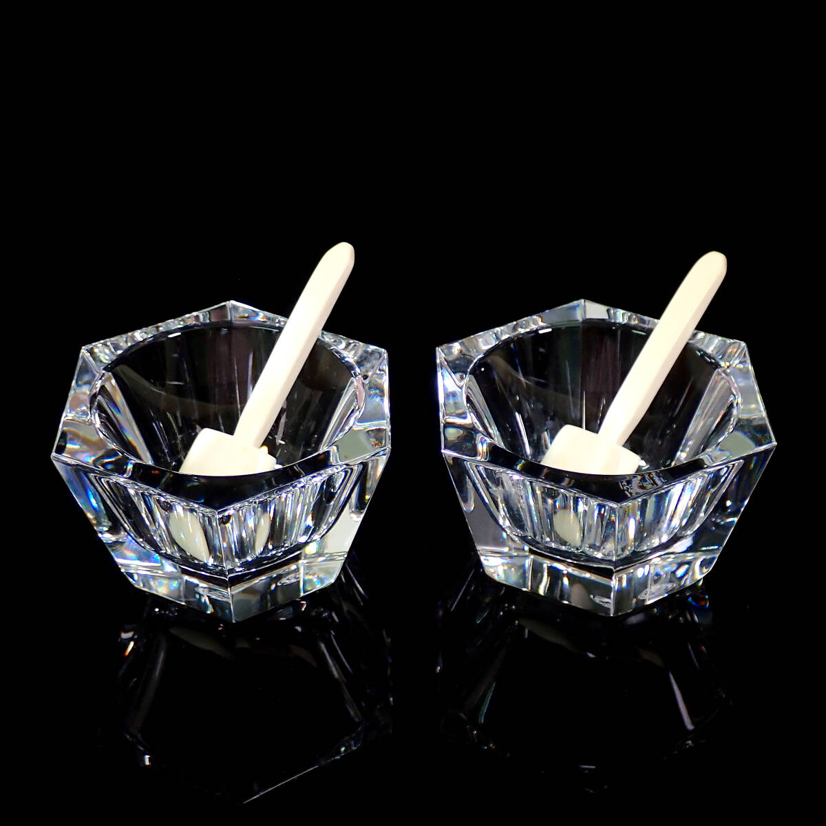 1980's Baccarat MISSOURI MUSTARD POT RACK SET 高16cm バカラ ミズーリ マスタードポット ラックセット_画像6