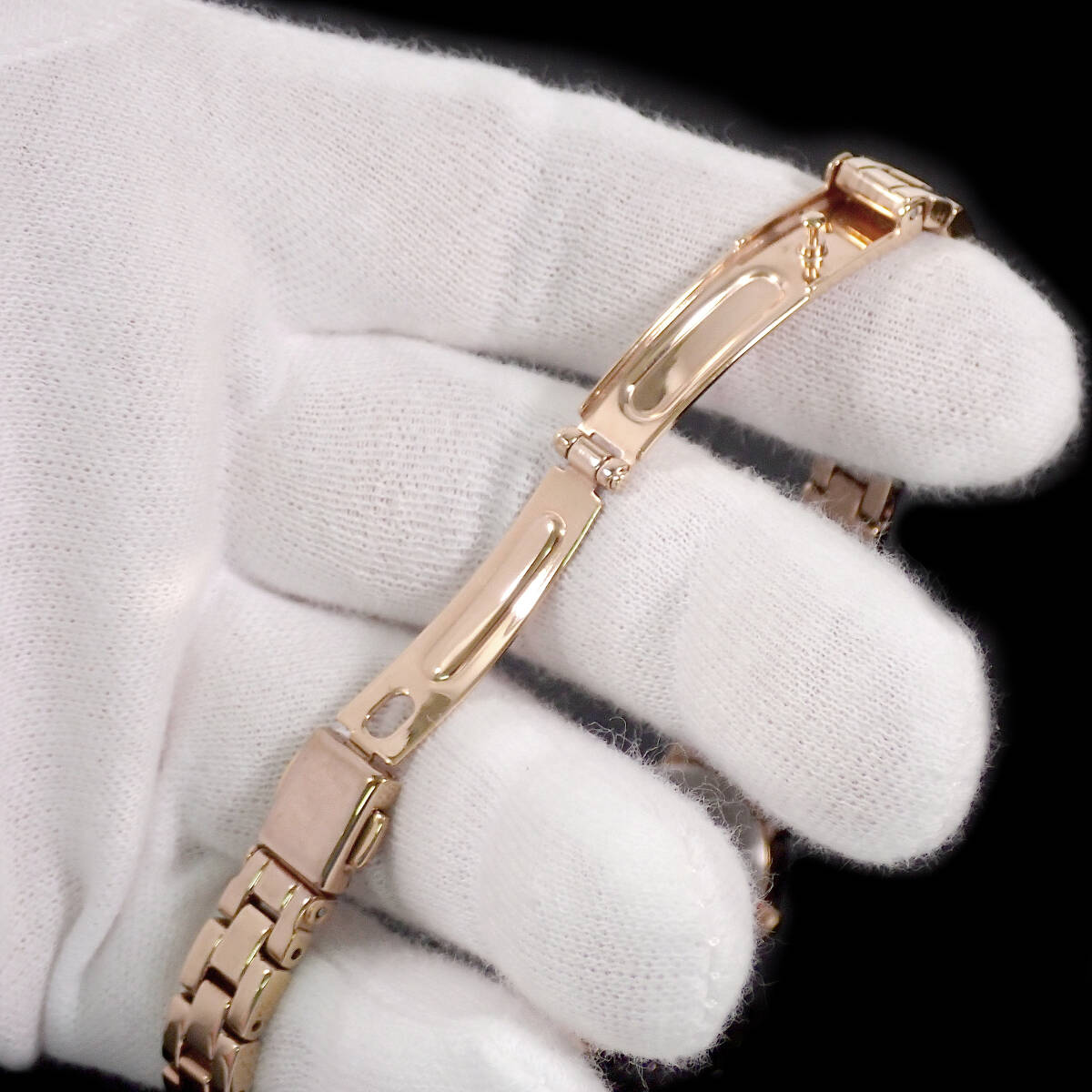 カナル 4℃ バースデーウォッチ 1月(ガーネット)誕生石 シェル文字盤 Canal 4℃ 151845114001 点検動作品 _画像8