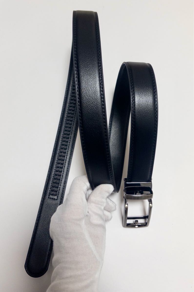 オートロックベルト 130cm メンズ ベルト 本革 カジュアル オートロック ビジネス 穴なし 大きい 大きいサイズ 黒 おしゃれ 無段階調整_画像6