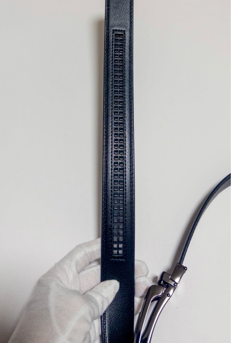 オートロックベルト 130cm メンズ ベルト 本革 カジュアル オートロック ビジネス 穴なし 大きい 大きいサイズ 黒 おしゃれ 無段階調整_画像9