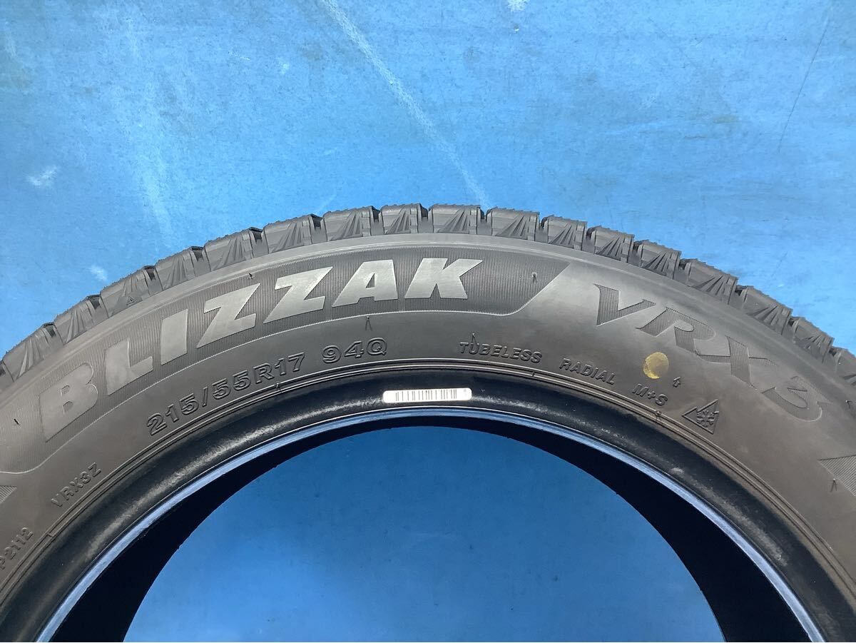 215/55R17 2022年製　 BRIDGESTONE BLIZZAK VRX3 中古タイヤ４本　215/55/17 スタッドレスタイヤ ブリヂストン 冬タイヤ_画像6
