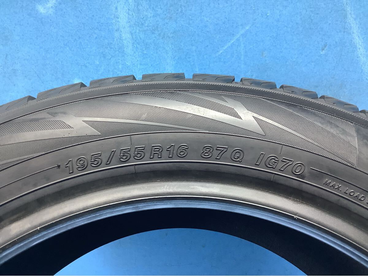 195/55R16 2021年製 ヨコハマ ICE GUARD IG70 スタッドレスタイヤ 195/55/16 中古タイヤ2本 _画像4