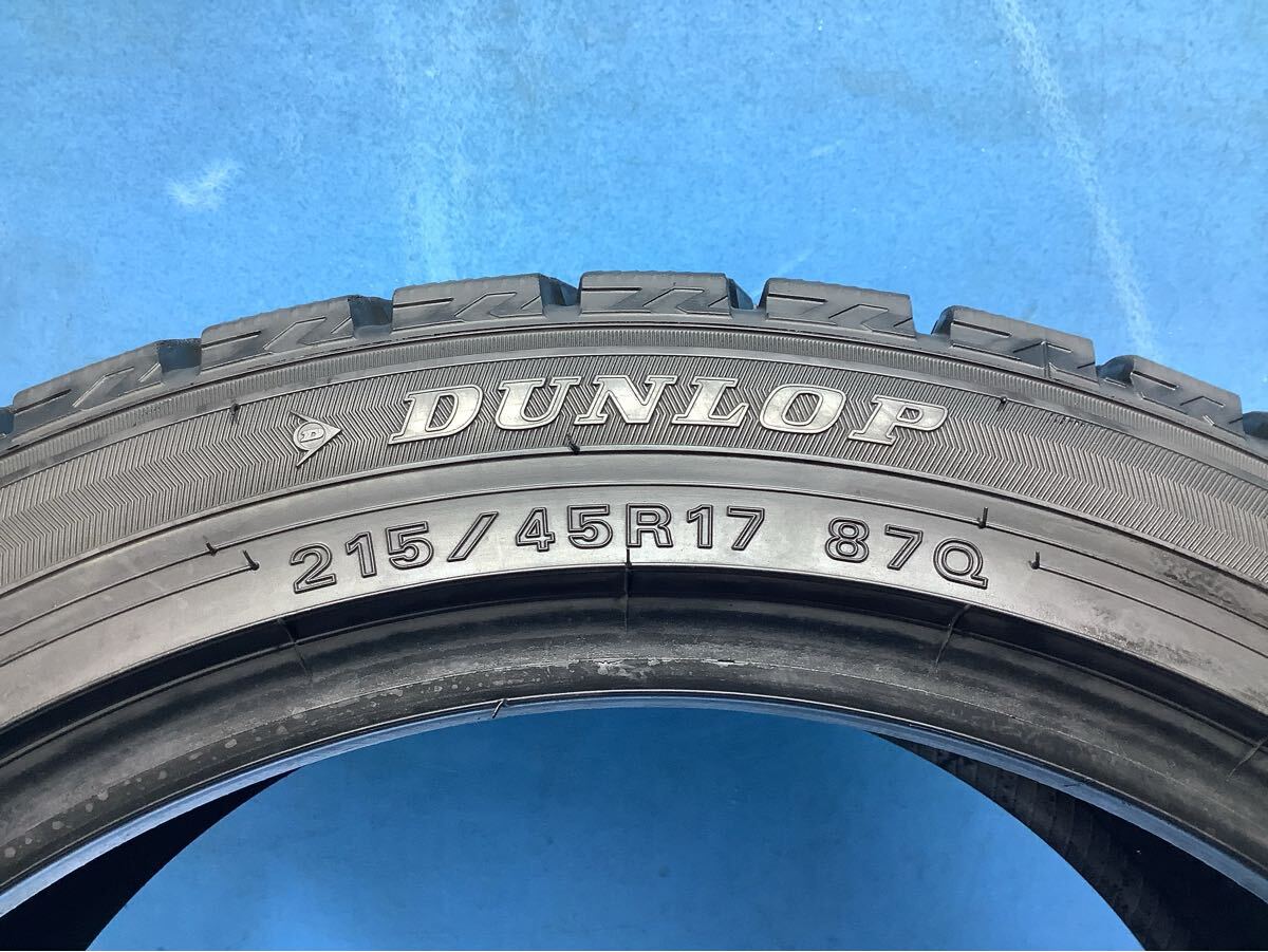 215/45R17 2019年製　 ダンロップ WINTERMAXX WM02 スタッドレスタイヤ　　215/45/17 中古タイヤ４本　 冬タイヤ_画像6