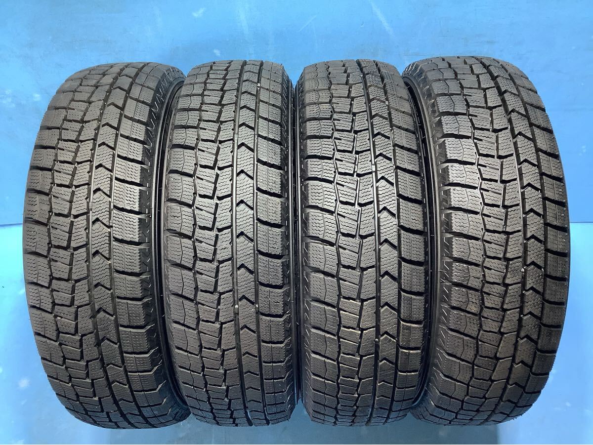 165/65R14 2024年製 ダンロップ WINTERMAXX WM02 スタッドレスタイヤ 165/65/14 冬タイヤ 中古タイヤ4本_画像1