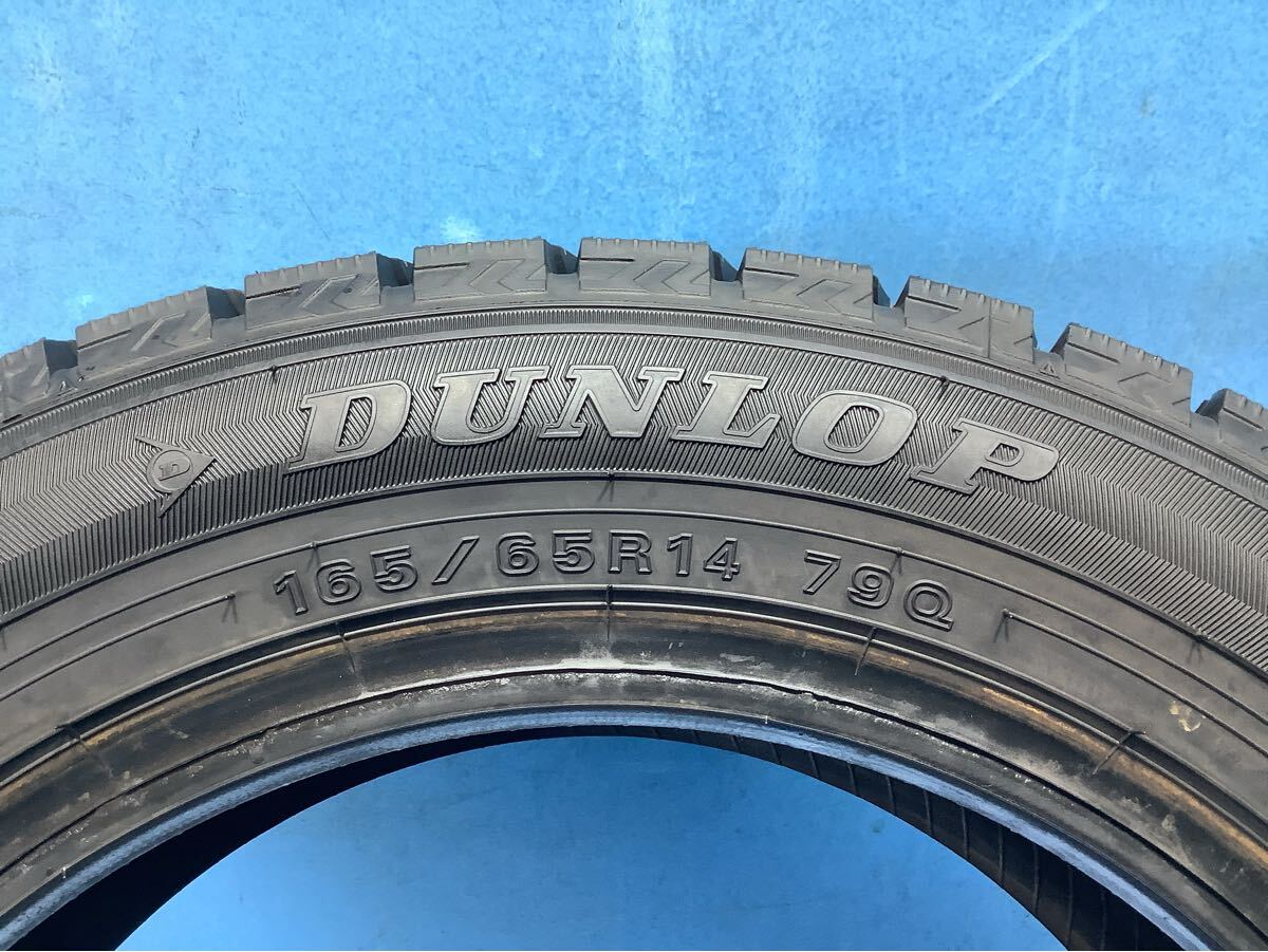 165/65R14 2024年製 ダンロップ WINTERMAXX WM02 スタッドレスタイヤ 165/65/14 冬タイヤ 中古タイヤ4本_画像6
