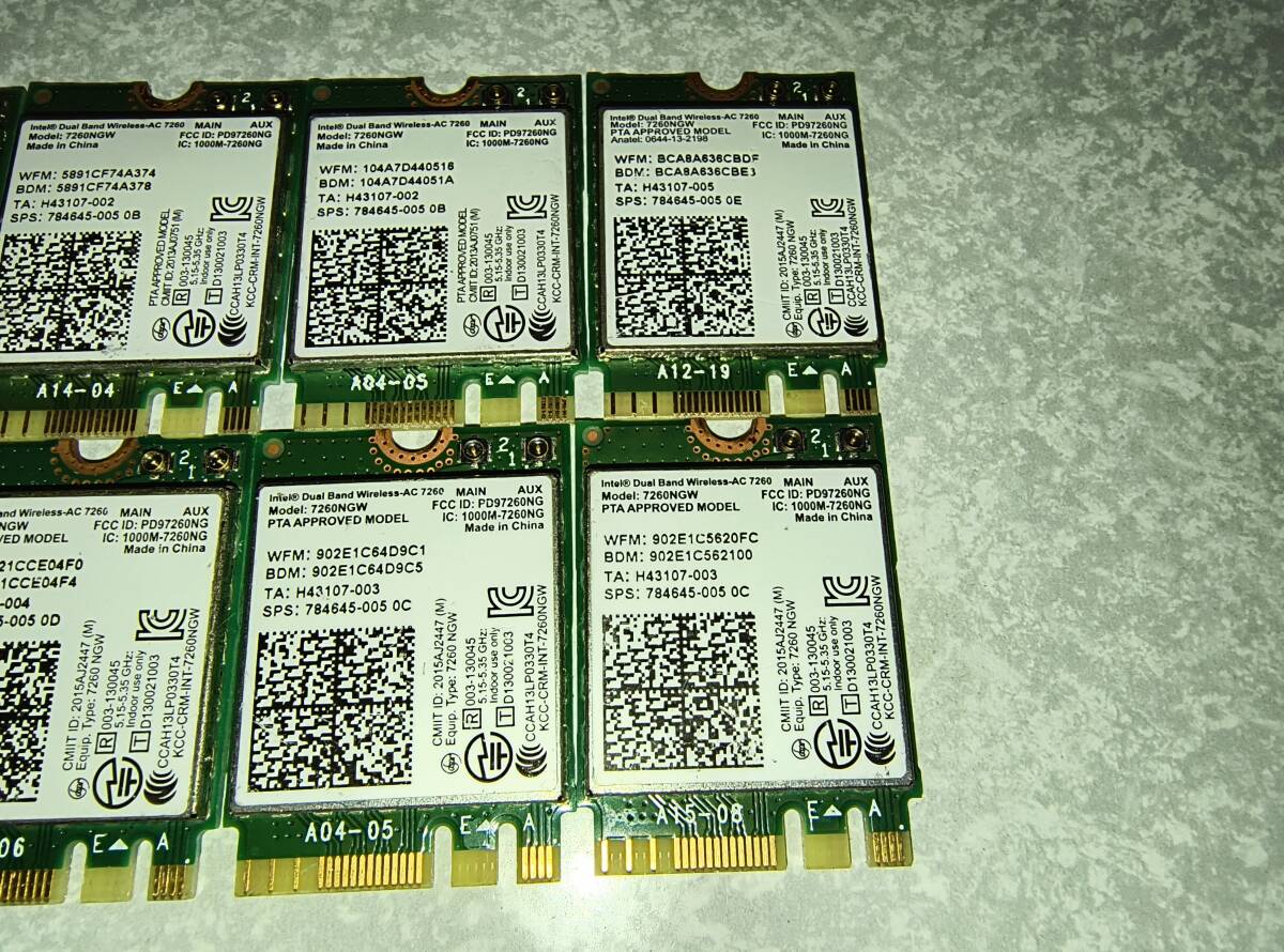 10枚セットIntel インテル Wireless-N 7260NGW Bluetooth 無線LAN Wi-Fiカード1_画像3