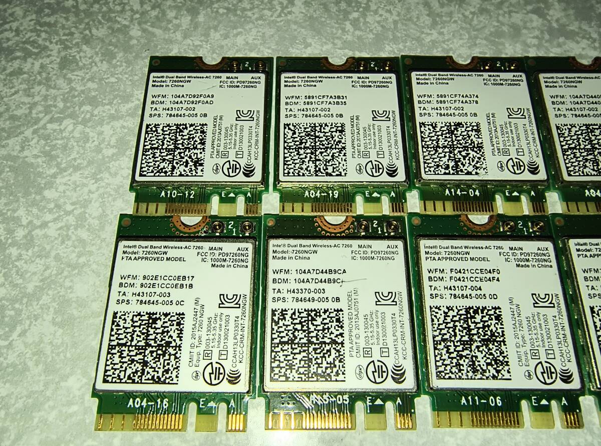 10枚セットIntel インテル Wireless-N 7260NGW Bluetooth 無線LAN Wi-Fiカード1_画像2