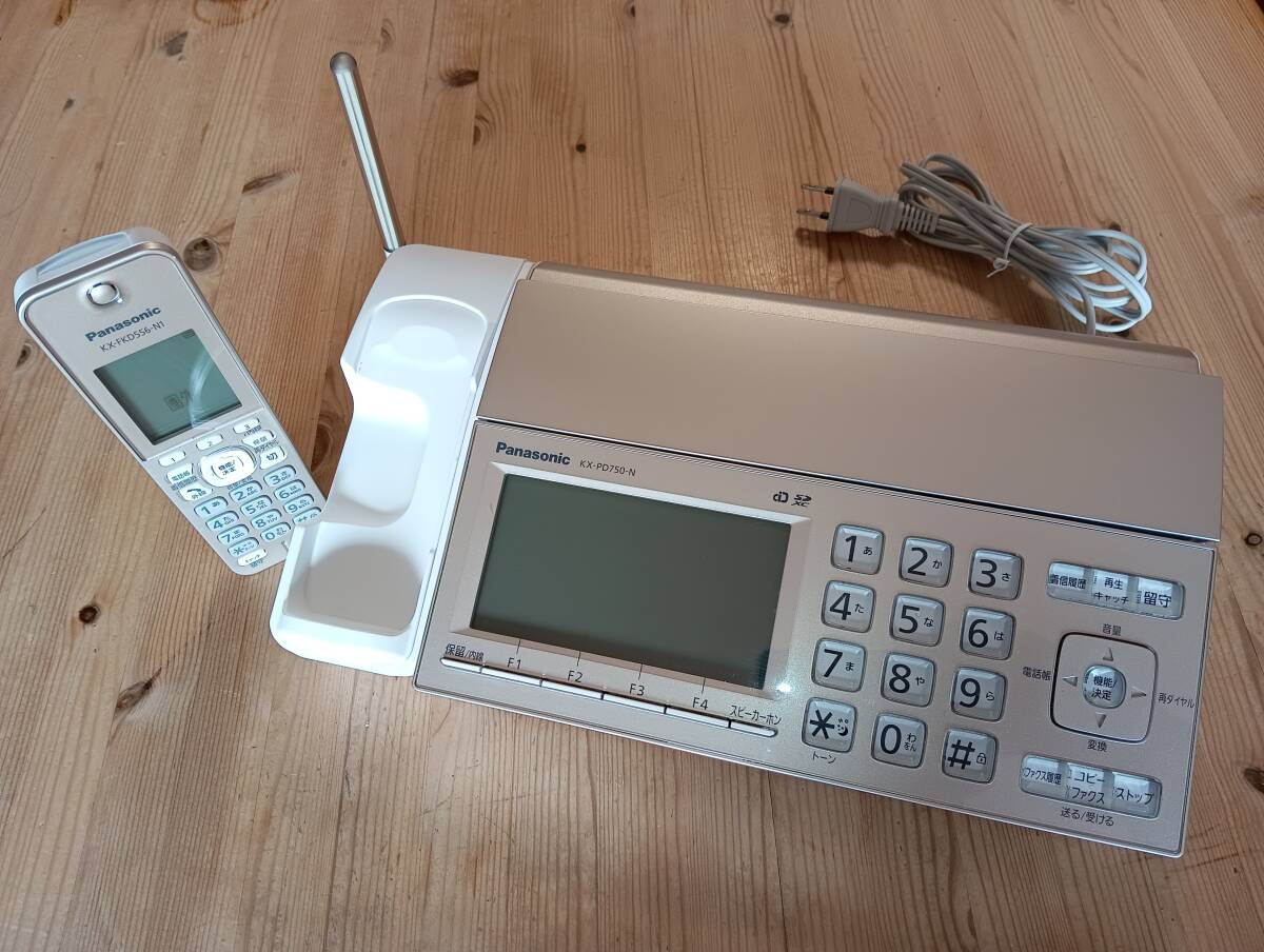パナソニック 見てから印刷 FAX電話機 親機用受話器コードレスタイプ ※子機はありません Panasonic KX-PD750-Nシャンパンゴールド_画像2