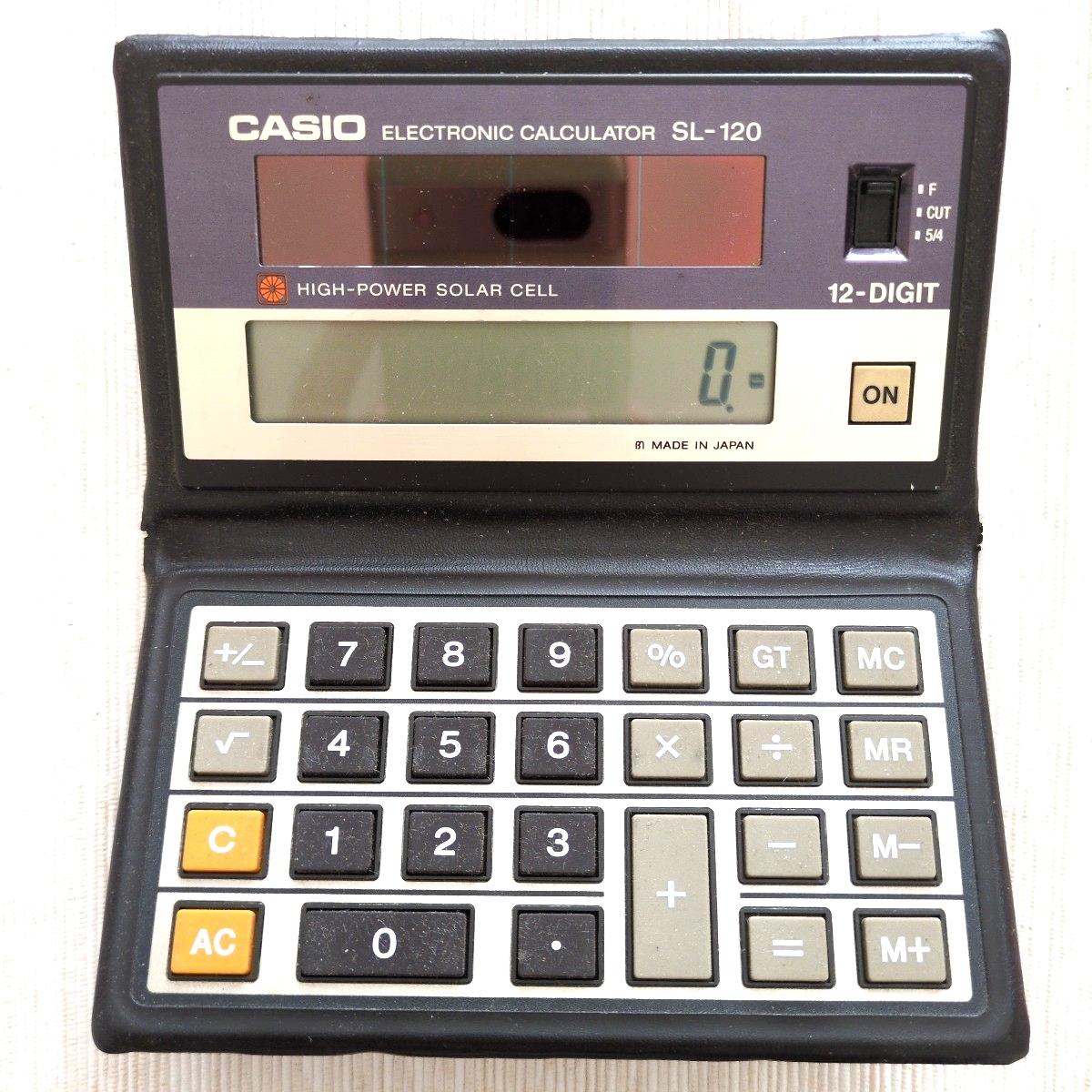  Vintage Showa Retro CASIO калькулятор SL-120 складной солнечный калькулятор 12 колонка счет машина Casio 