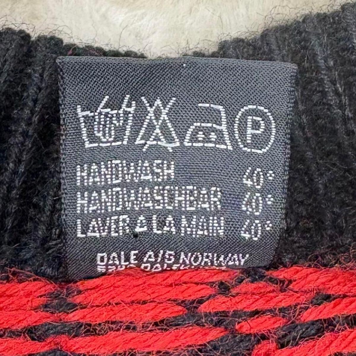 3L 2XL XXL ダーレオブノルウェイ Dale of Norway ニット セーター ヴィンテージ 古着 総柄 肉厚 好配色 Y2K ノルディック 古着 メンズ 黒_画像8