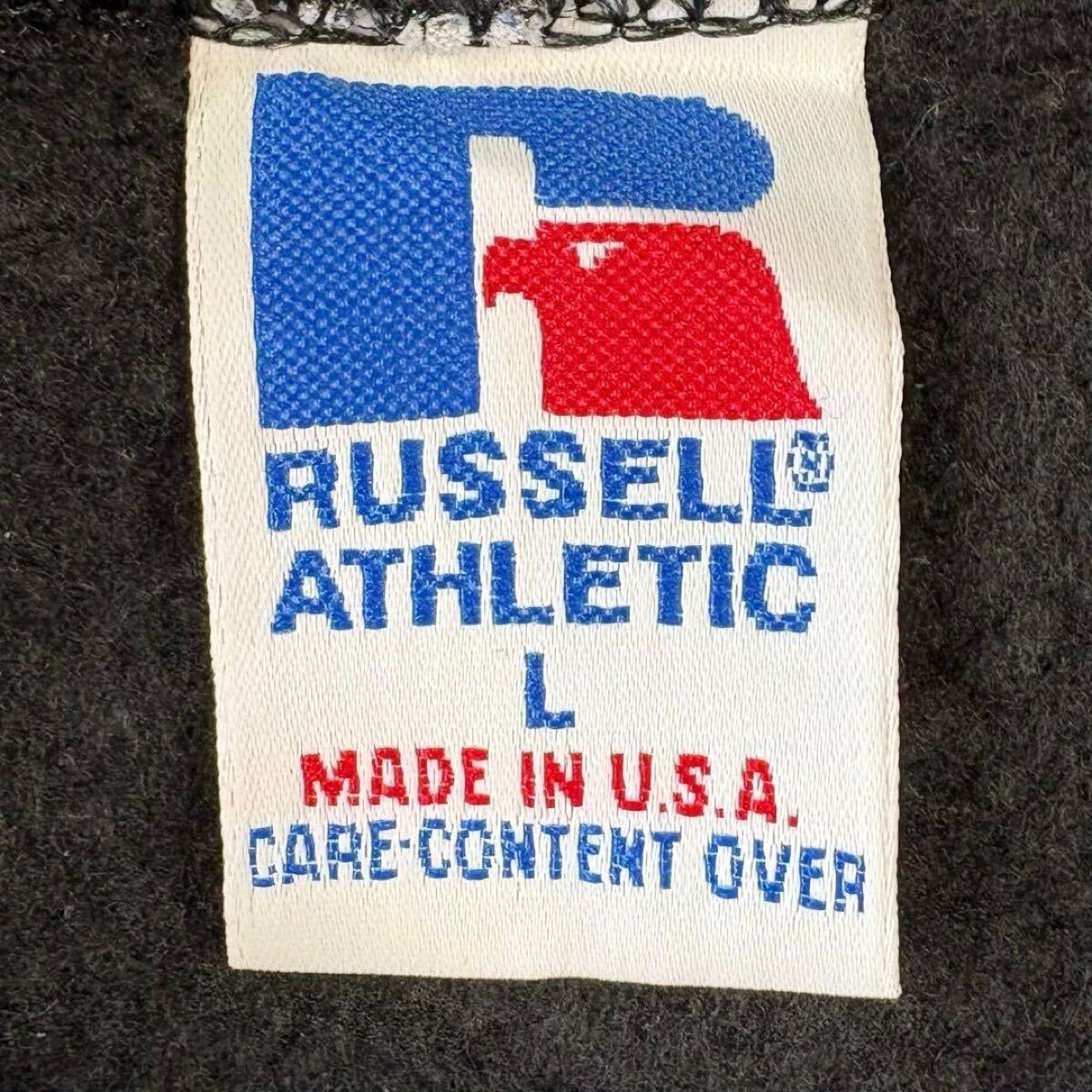 アメリカ製 米国製 Russell ラッセル パーカー フーディー プルオーバー スウェット USA製 ビンテージ 古着 L XL LL 黒 ブラック ロゴ 刺繍_画像8