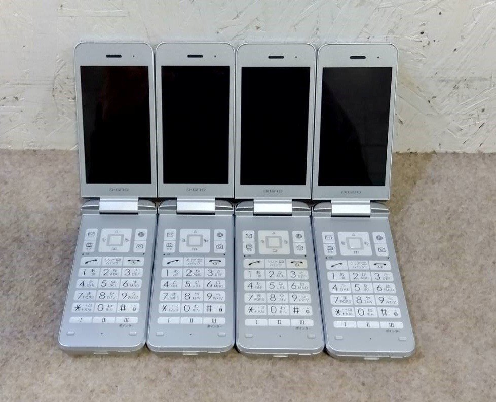 4台セット☆ 京セラ DIGNO ガラケー/ケータイ3 NP902KC 利用制限〇 折りたたみ type-C 防水/防塵/耐衝撃 携帯電話 Softbank_画像2