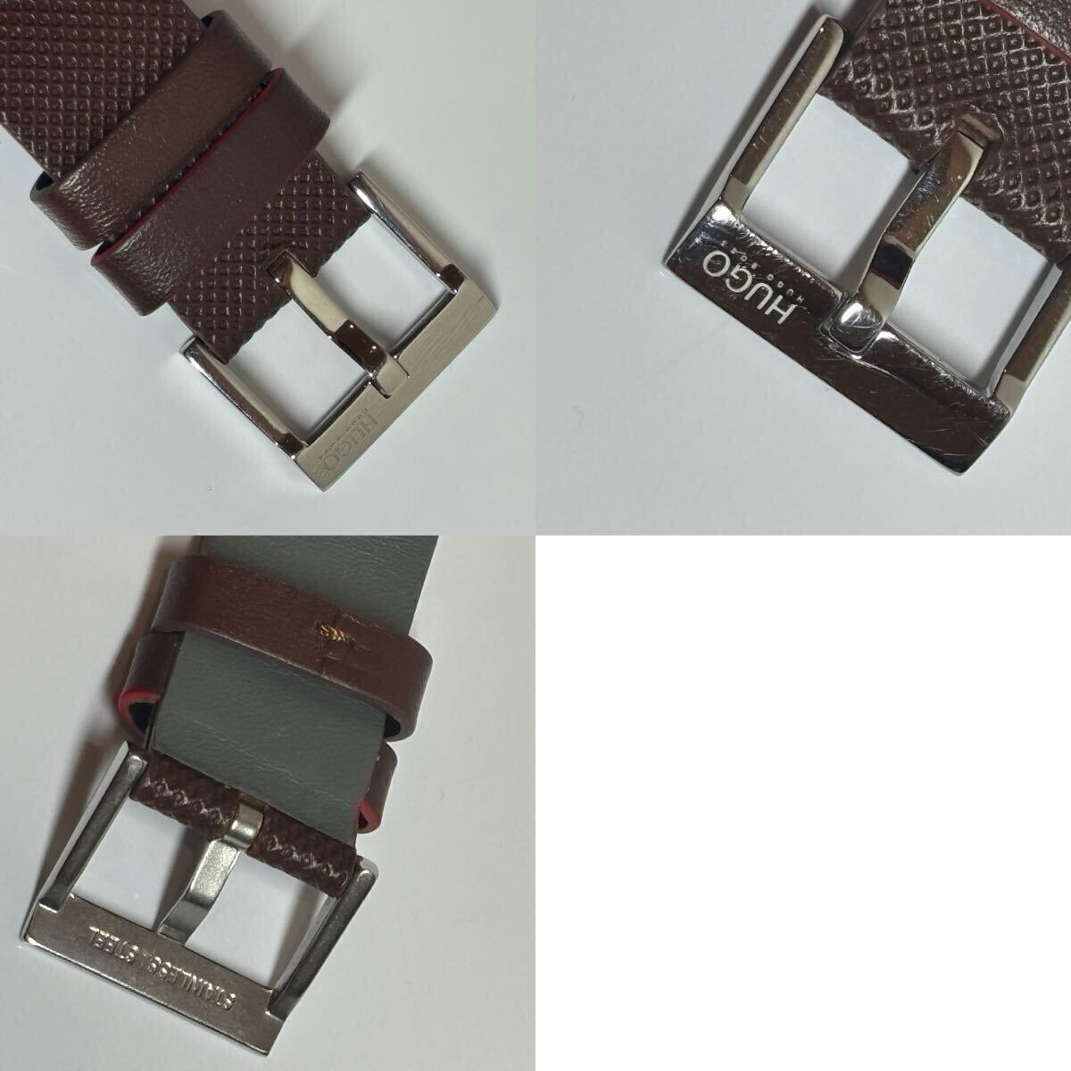 【稼働】【used】 HUGO BOSS ヒューゴボス HU.338.1.14.3130 FOCUS 腕時計 クロノグラフ レザーベルト 新品電池交換済 クォーツ _画像8