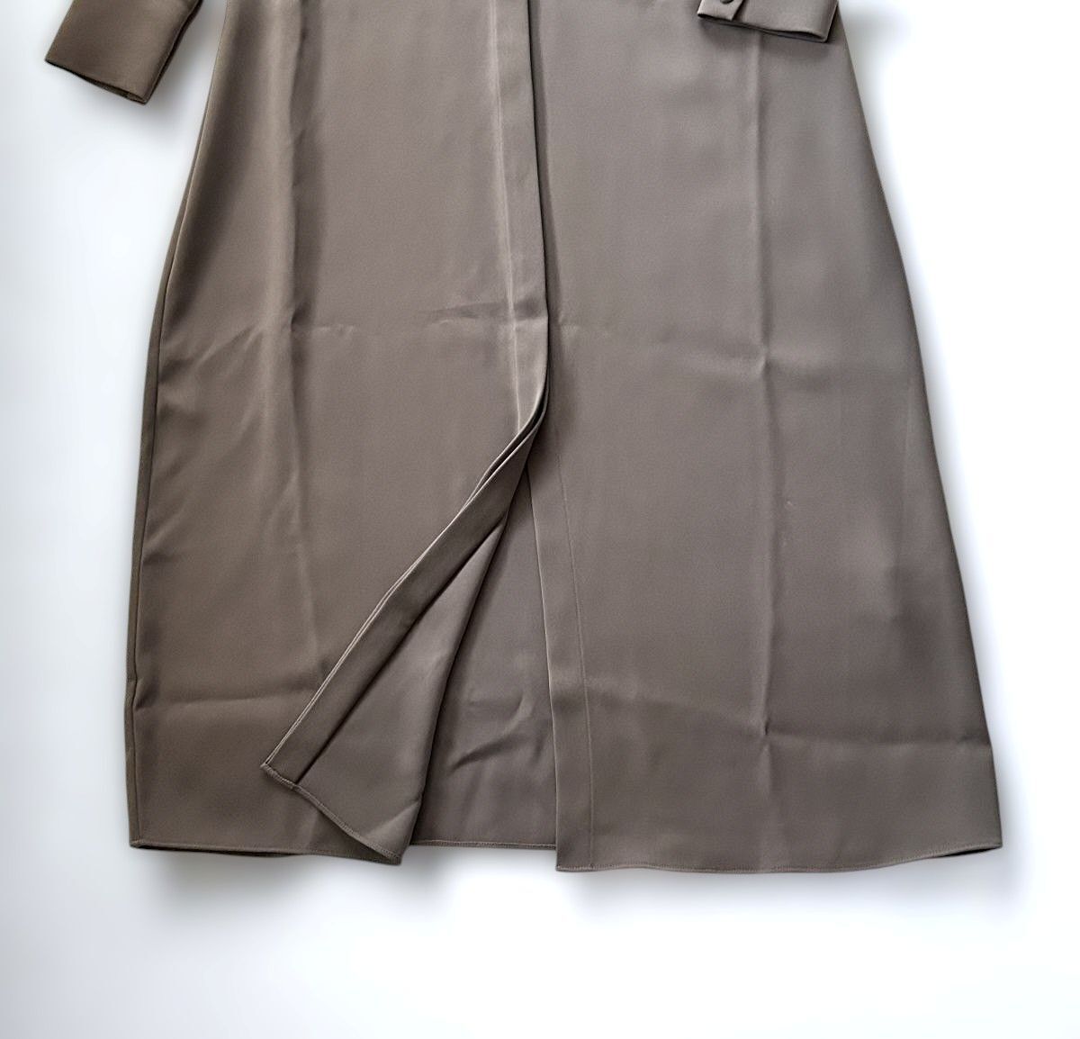 新品未使用　42,900円　Theory luxe　セオリーリュクス　バックヨークロングワンピース　Hudson Bree　36　グレー　ウォッシャブル_画像4