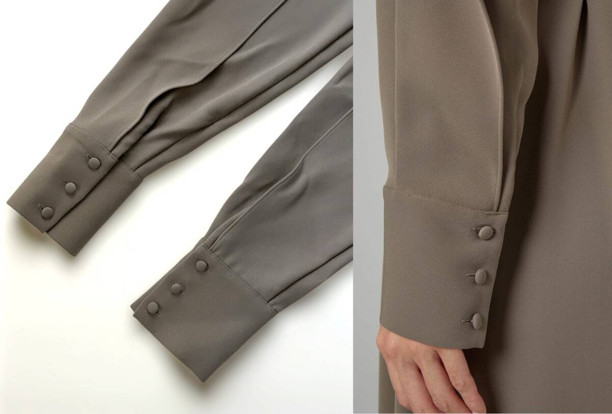 新品未使用　42,900円　Theory luxe　セオリーリュクス　バックヨークロングワンピース　Hudson Bree　36　グレー　ウォッシャブル_画像10