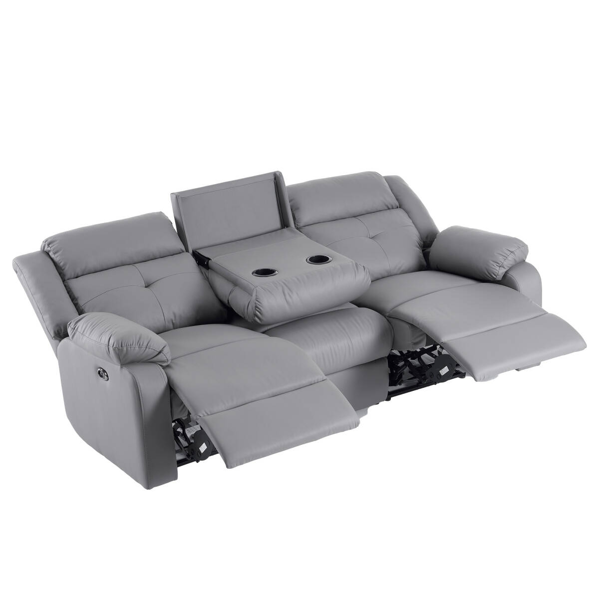 リクライニングチェア リクライニングソファ 3人掛け 電動 リクライニング 左右独立調節 オットマン一体型 パーソナルチェアー【グレー】 _画像9