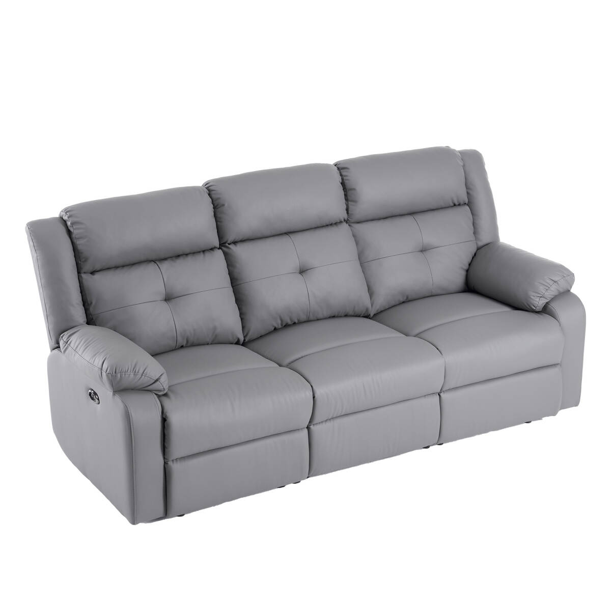 リクライニングチェア リクライニングソファ 3人掛け 電動 リクライニング 左右独立調節 オットマン一体型 パーソナルチェアー【グレー】 _画像8