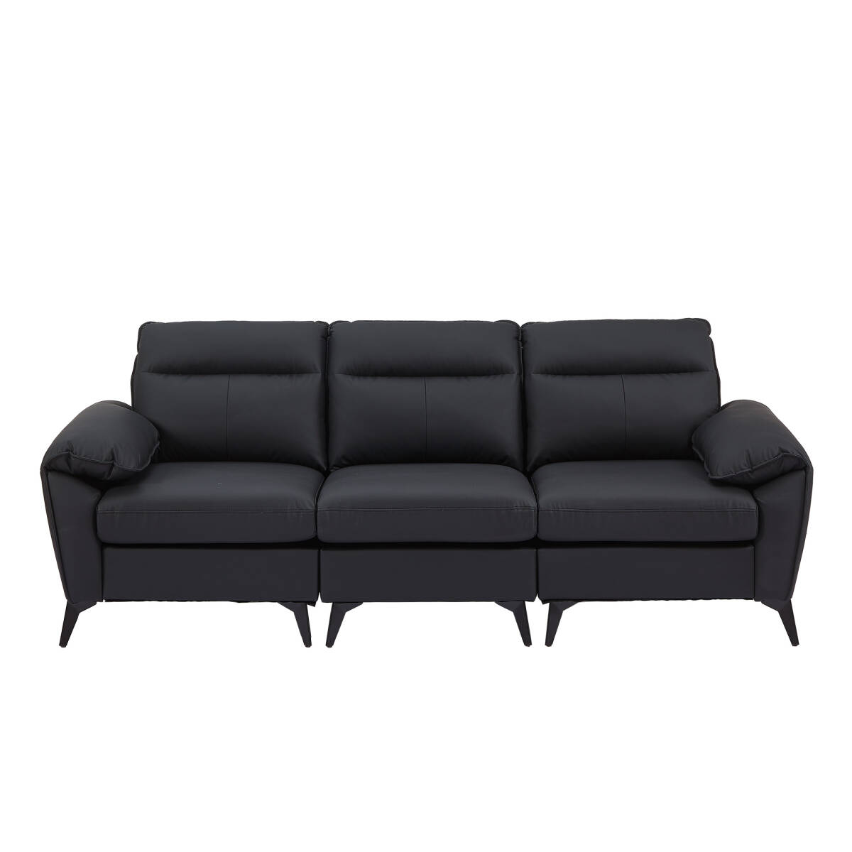 ソファー ソファ 3人掛け 幅205cm 3人掛け 北欧 ソフトレザーソファー 3p モダン モダン リビングソファー ソファーセット 【ブラック】 _画像8