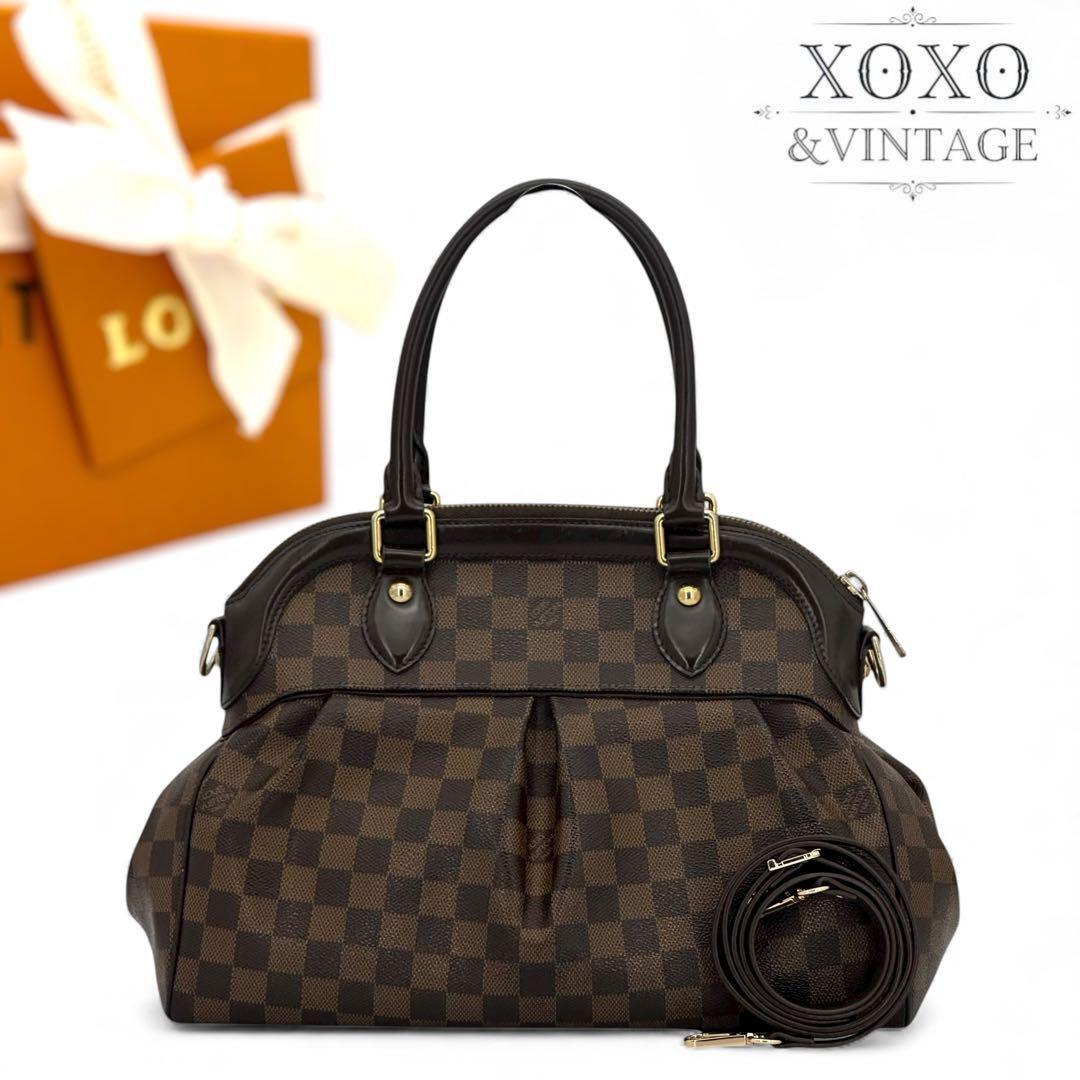 [美品] ルイヴィトン トレヴィ ダミエ　エベヌ ハンドバッグ　ショルダーバッグ　Louis Vuitton　エべヌ　2way　ブラウン系_画像1