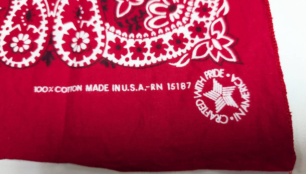 バンダナ　片耳ペーズリー柄　レッド_画像2