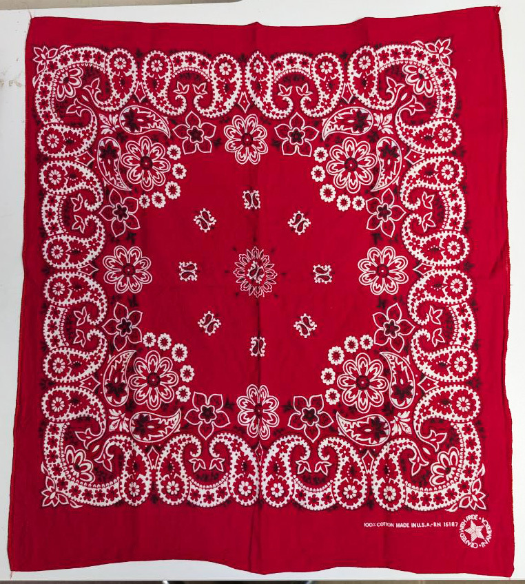 バンダナ　片耳ペーズリー柄　レッド_画像1