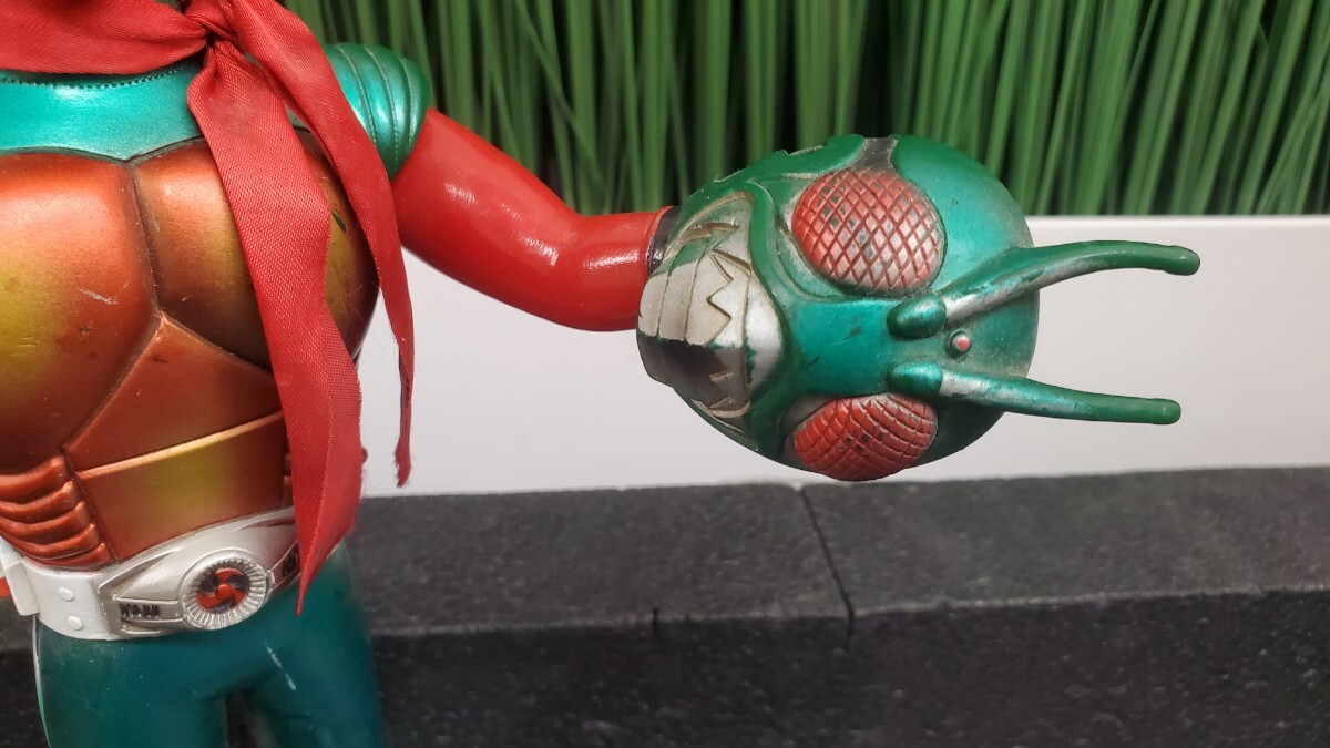 3413 当時物 仮面ライダー ポピー ソフビ 面取れ 昭和レトロ_画像5