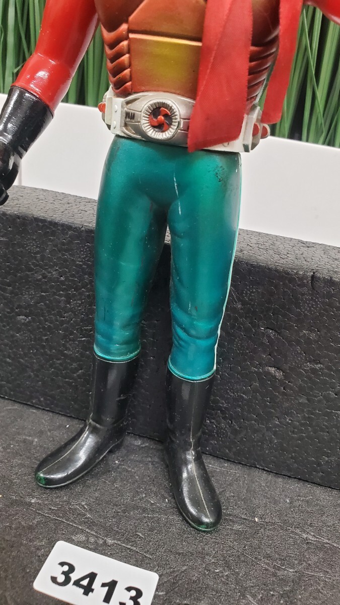 3413 当時物 仮面ライダー ポピー ソフビ 面取れ 昭和レトロ_画像4