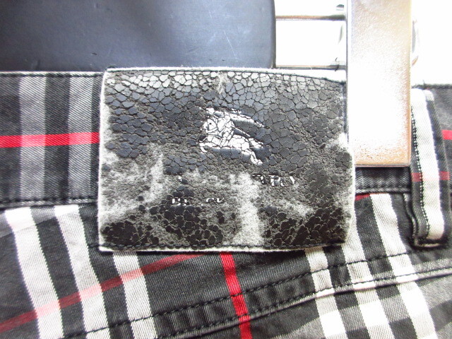 バーバリーブラックレーベル　ノバチェック柄パンツ　メンズ79 ロゴ刺繍パンツ 総柄ジーンズ型パンツ チェック柄パンツ メンズズボン09031_画像4