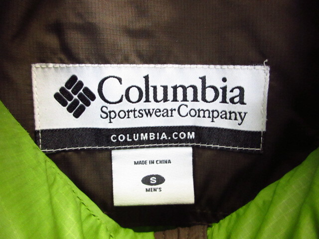 コロンビア 中綿ジャンパー メンズS L XL相当 キルティングジャケット 茶緑 保温防寒ジャンパー オーバーサイズ アウトドアフーディー11261_画像2