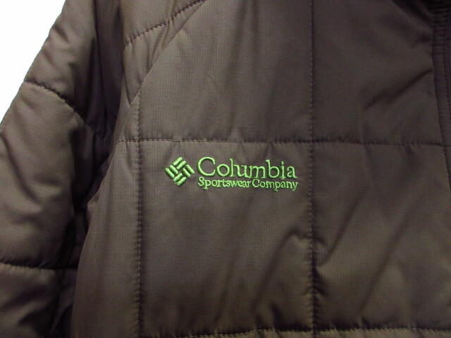 コロンビア 中綿ジャンパー メンズS L XL相当 キルティングジャケット 茶緑 保温防寒ジャンパー オーバーサイズ アウトドアフーディー11261_画像4