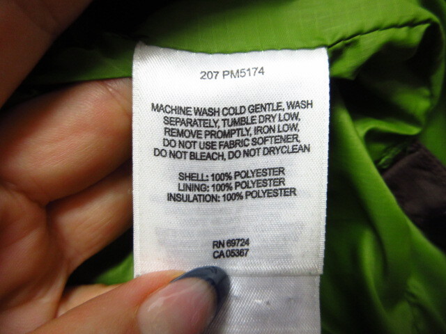 コロンビア 中綿ジャンパー メンズS L XL相当 キルティングジャケット 茶緑 保温防寒ジャンパー オーバーサイズ アウトドアフーディー11261_画像6