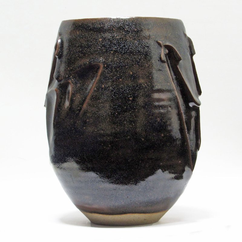 【GINZA絵画館】十代・大樋長左衛門(年朗) 「黒釉鳥文壷」共箱・文化勲章・1点もの Y61G2H0J9P6N3I_画像3