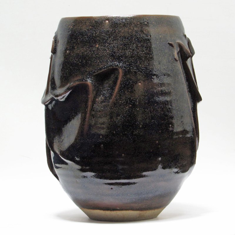 【GINZA絵画館】十代・大樋長左衛門(年朗) 「黒釉鳥文壷」共箱・文化勲章・1点もの Y61G2H0J9P6N3I_画像5