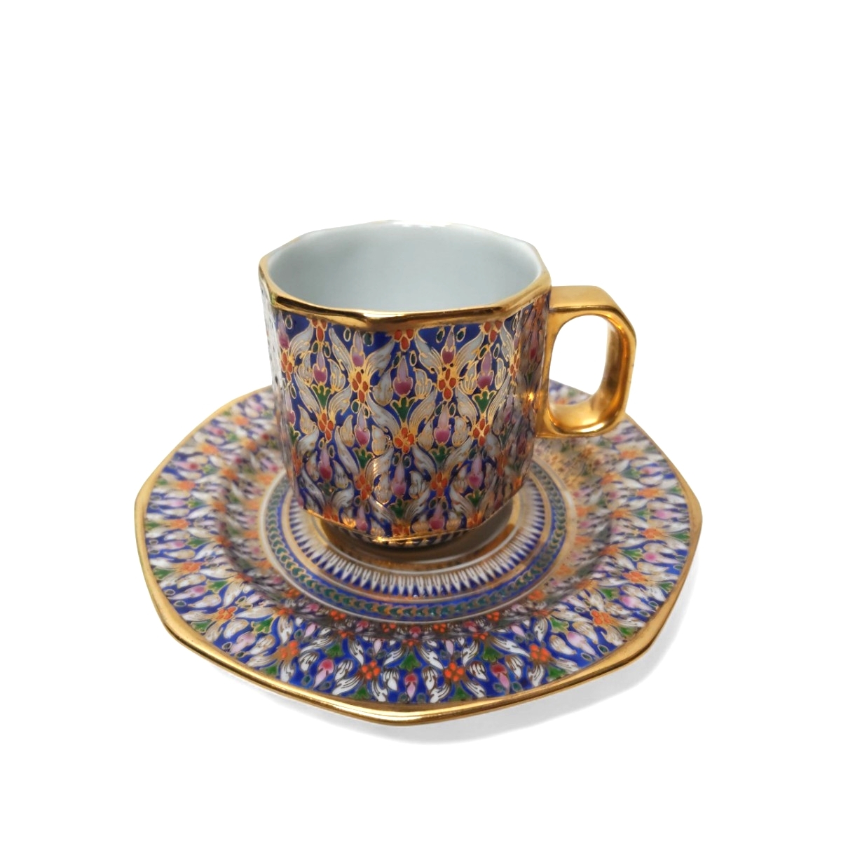 べンジャロン焼　 カップ＆ ソーサー　 ペア　 洋食器　 金彩　_画像2