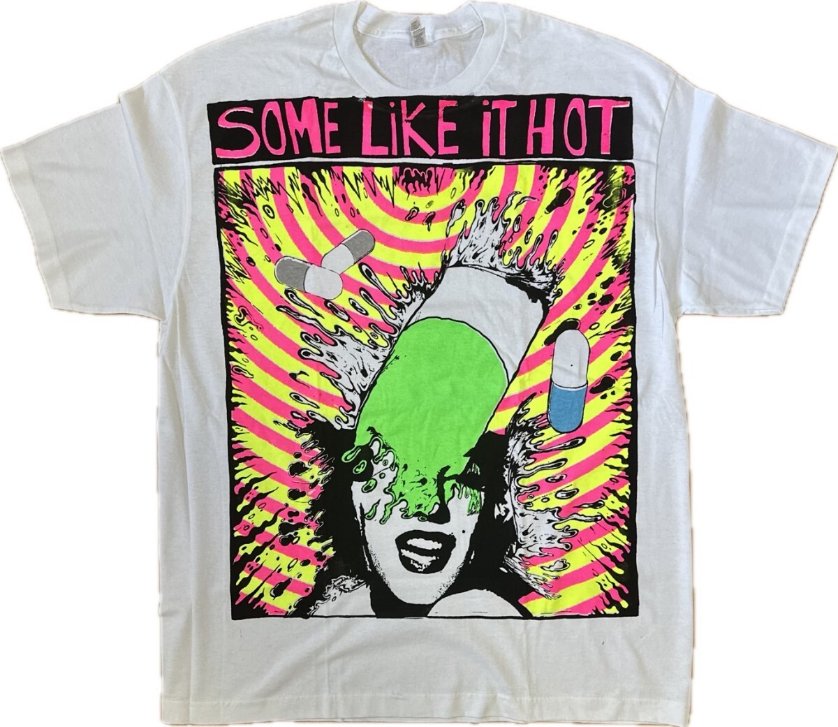 未着用品 BAKATEEE SOME LiKE iT HOT Tシャツ マリリンモンロー シルクスクリーン シリアルキラー bakateee 手刷りXL_画像9
