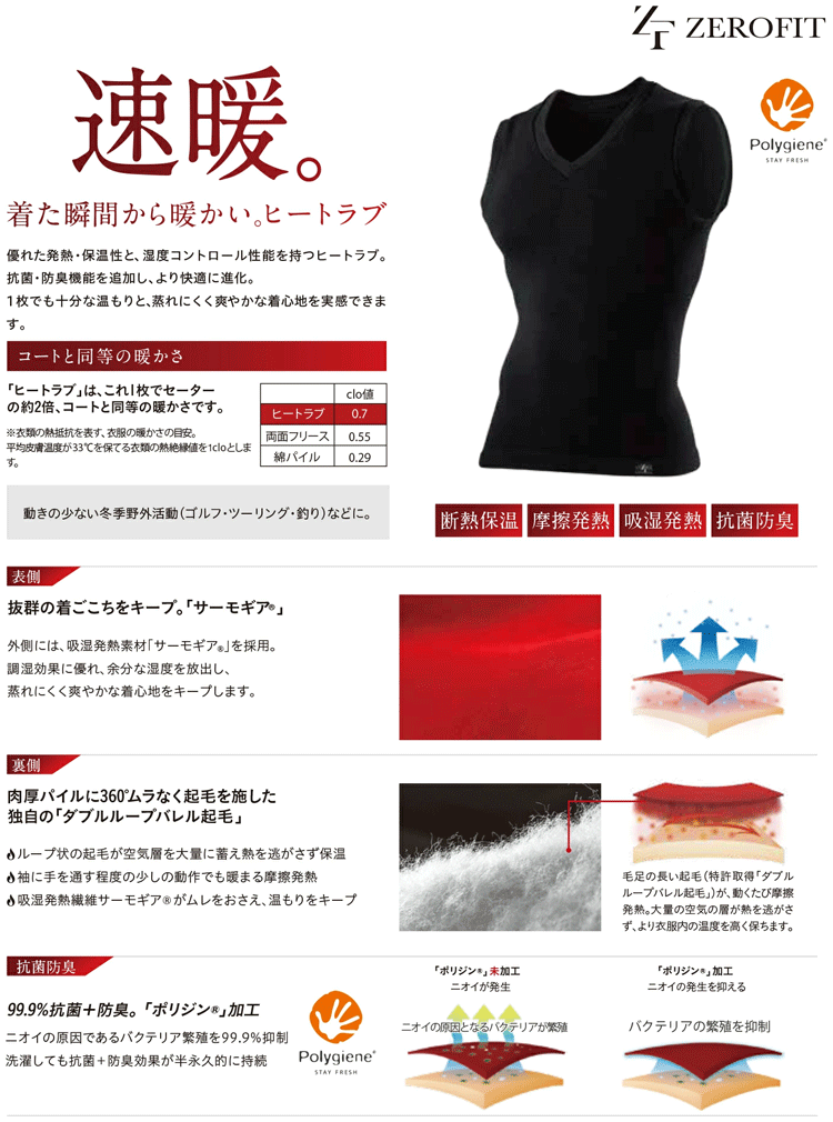 EON SPORTS HEATRUB ベスト【イオンスポーツ】【ヒートラブ】【速暖】【ブラック】【Mサイズ(男女兼用)】【Wear】_画像2