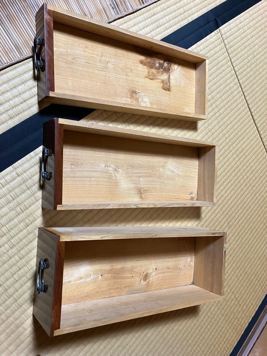 長火鉢 アンティーク 檜 五徳付 引き出し付 ガラス板付 職人の方に作って頂きました。骨董品_画像5