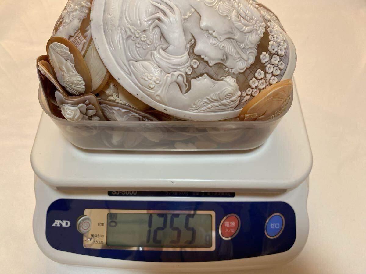 大量カメオまとめ②シェルカメオ 作家物CAMEO貝ルース 裸石 アクセサリー ジュエリー 重さ:1.2kg以上検:カメオ彫刻珊瑚翡翠真珠送料無料 _画像10