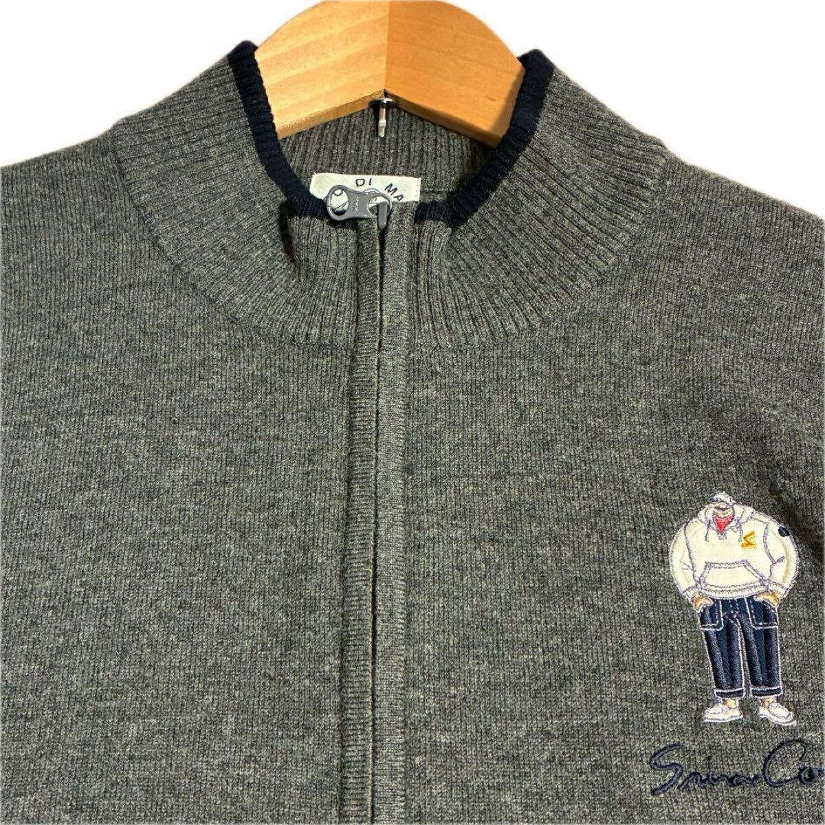 美品 Mサイズ 定価31,900円 SINA COVA×YAMAHA MARINE シナコバ ハーフジップ ニット セーター メンズ 日本製 ワッペン刺繍 _画像2