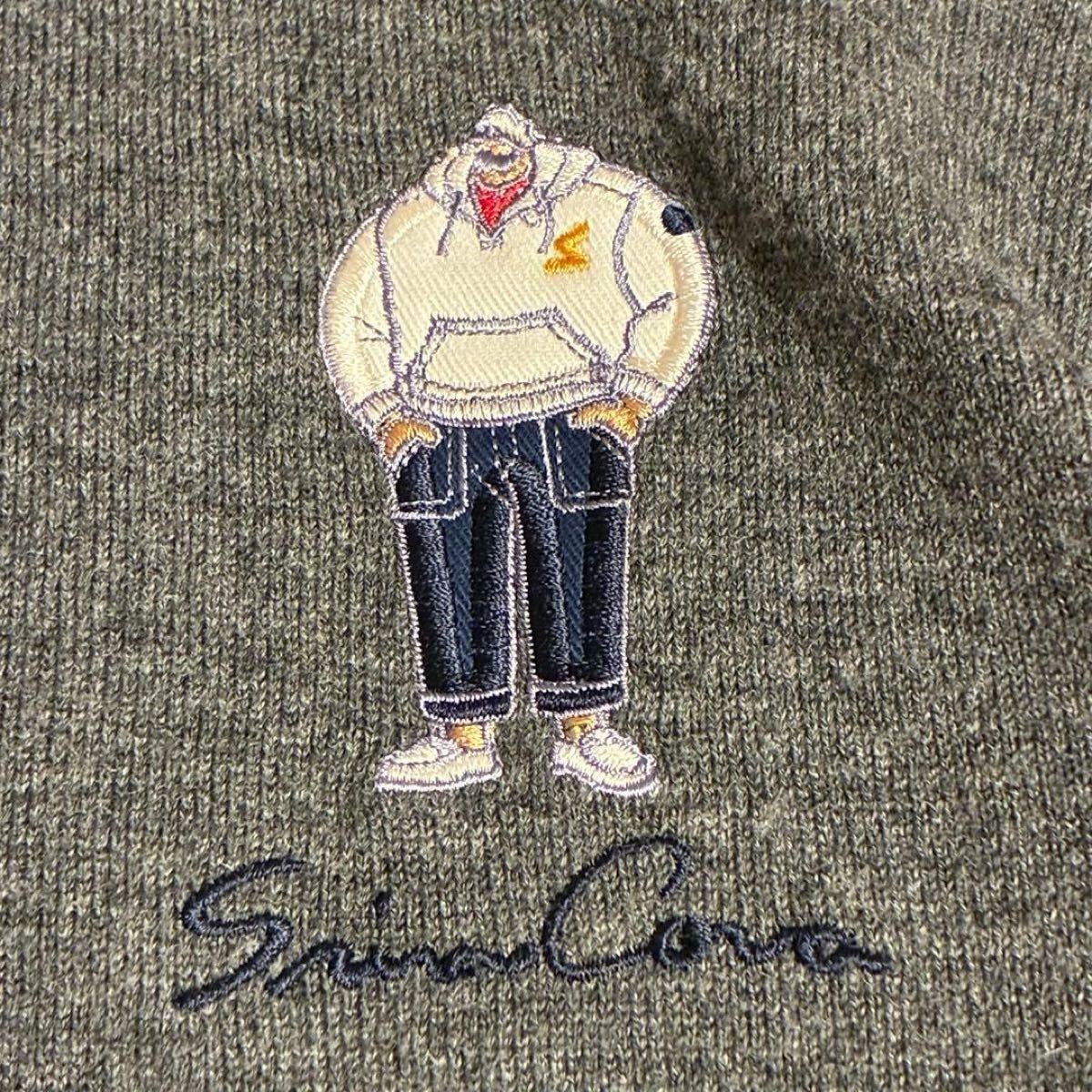 美品 Mサイズ 定価31,900円 SINA COVA×YAMAHA MARINE シナコバ ハーフジップ ニット セーター メンズ 日本製 ワッペン刺繍 _画像3