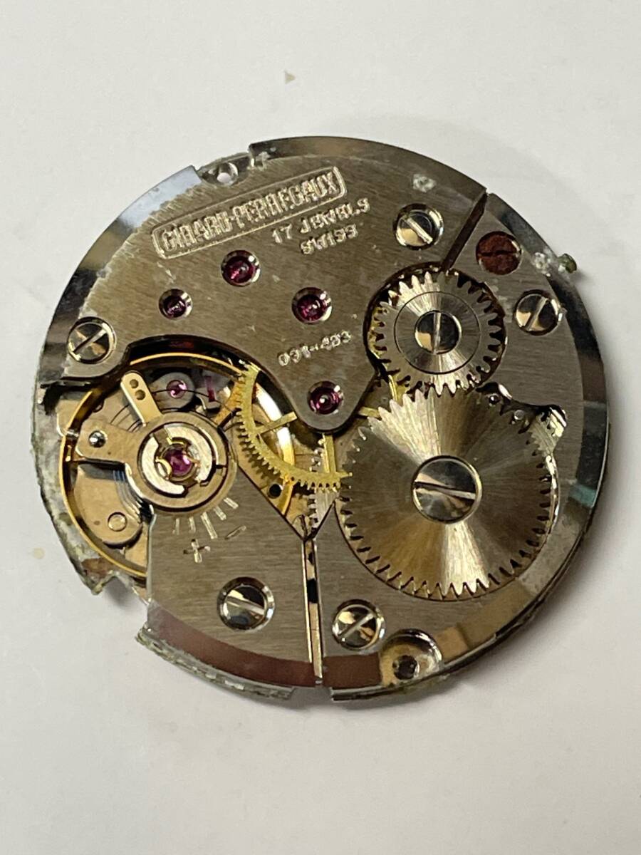 【ジャンク品】Girard-Perregaux ジラール・ペルゴ 手巻き ムーブメント Cal.091 文字盤欠損 風防付属【現状】№66925_画像4