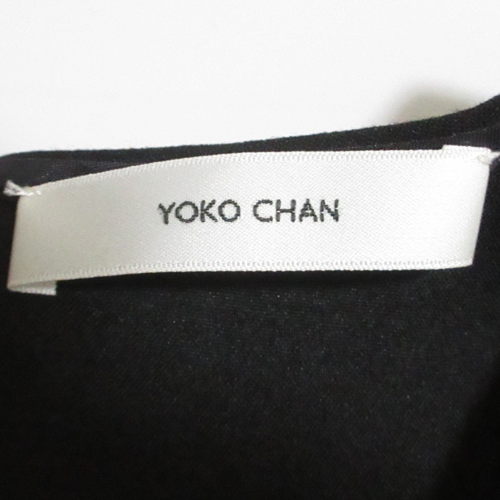 美品 YOKO CHAN ヨーコチャン パールスリットネック ワンピース YCD-320-661 サイズ36 ブラック_画像8